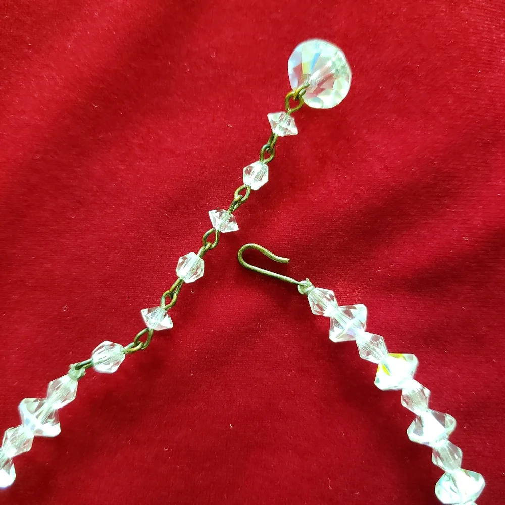 Vintage CHOKER CRYSTAL NECKLACE SINGLE STRAND hook clasp - Picture 8 of 12